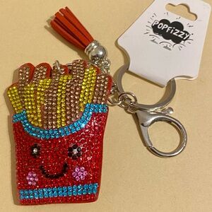 French Fry Rhinestone Bag Charm